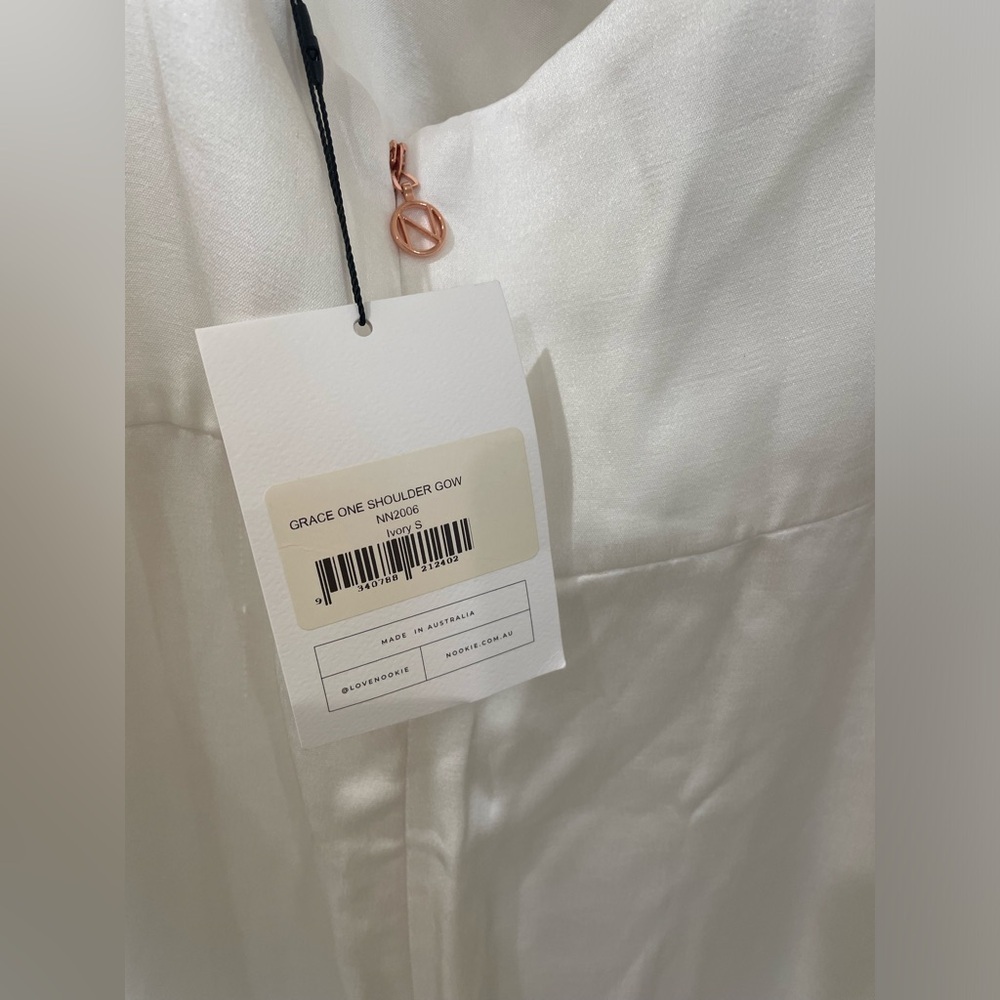 Wedding Nookie Grace White One-Shoulder Maxi Dress Bridal Bachelorette NWT - Picture 8 of 11